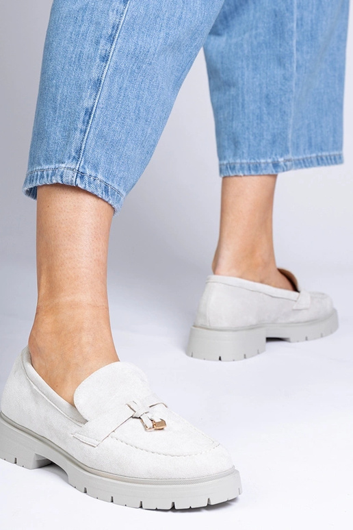 Mocasines elegantes grises de ecopiel... Mocasines elegantes grises de ecopiel...