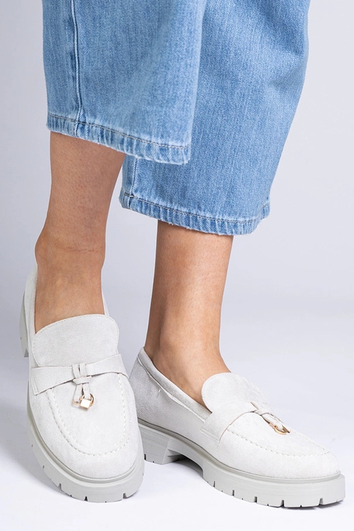 Mocasines elegantes grises de ecopiel... Mocasines elegantes grises de ecopiel...