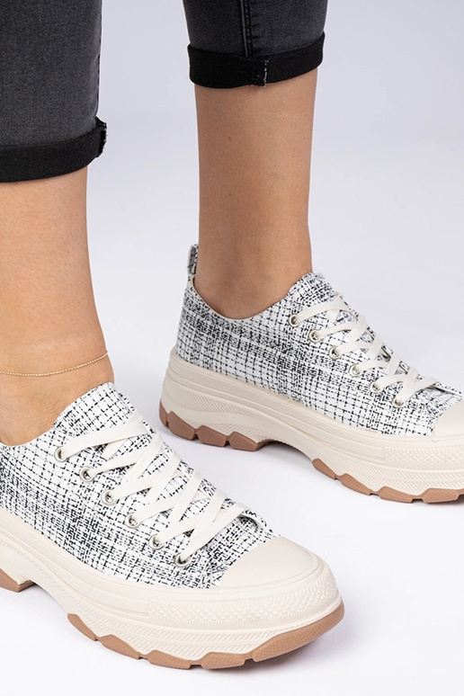 Zapatillas bicolor blanco-negro con...