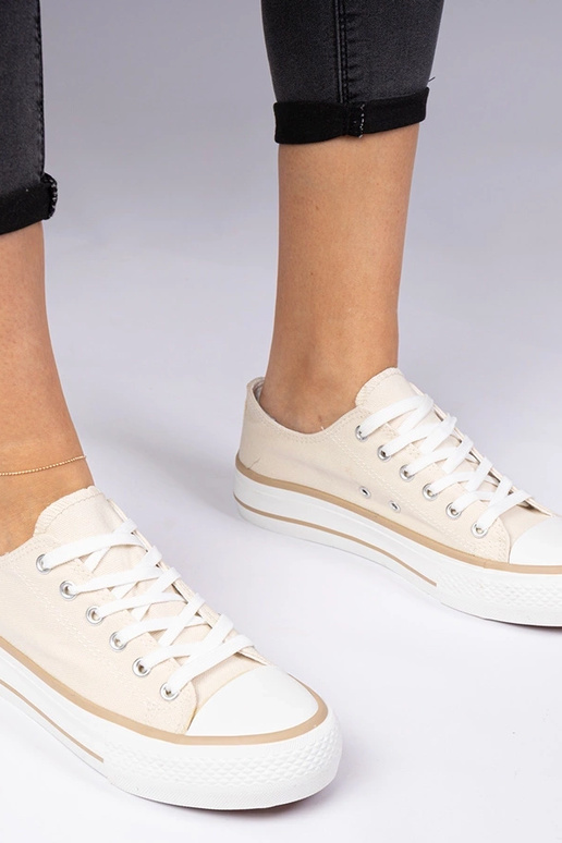 Zapatillas clásicas beige para mujer...