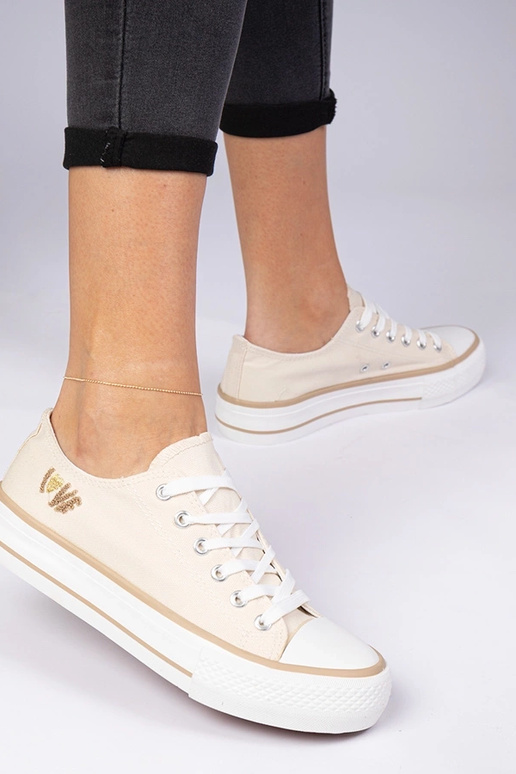 Zapatillas clásicas beige para mujer...