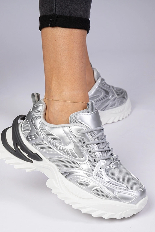 Zapatillas deportivas plateadas de...