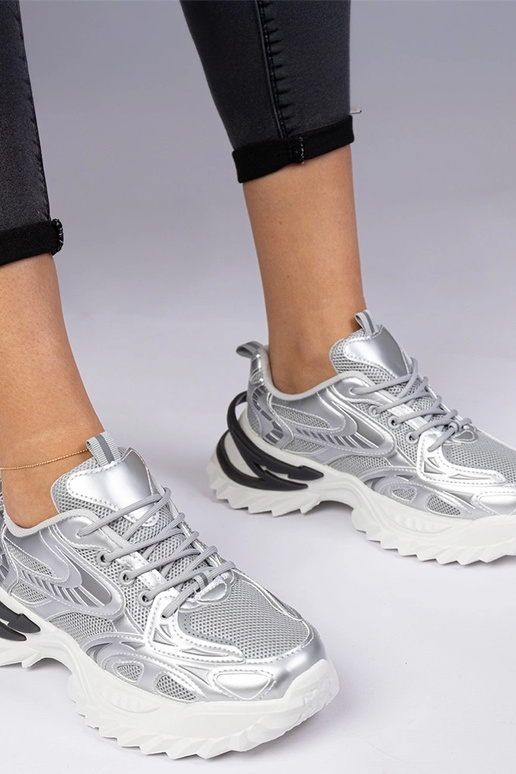 Zapatillas deportivas plateadas de...
