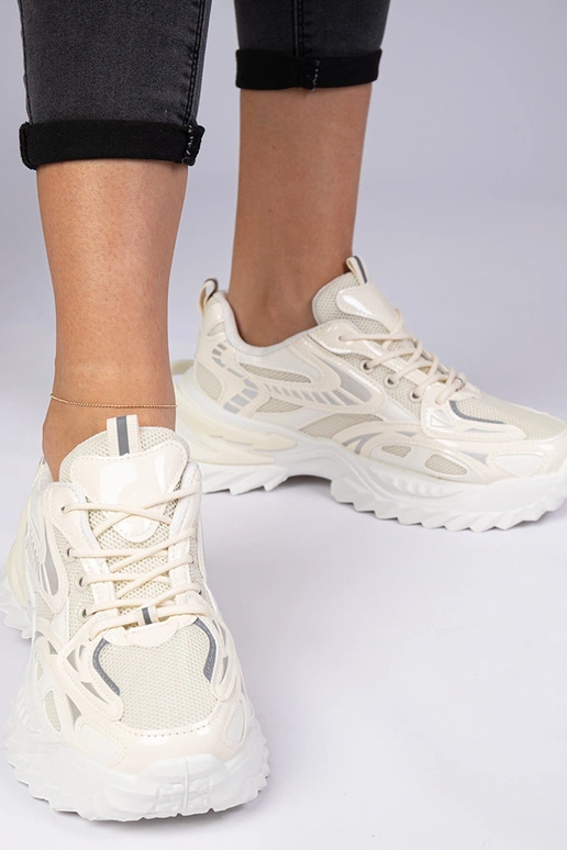 Zapatillas deportivas beige de suela...