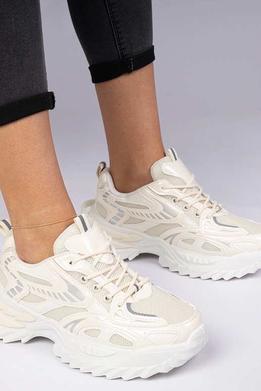 Zapatillas deportivas beige de suela...