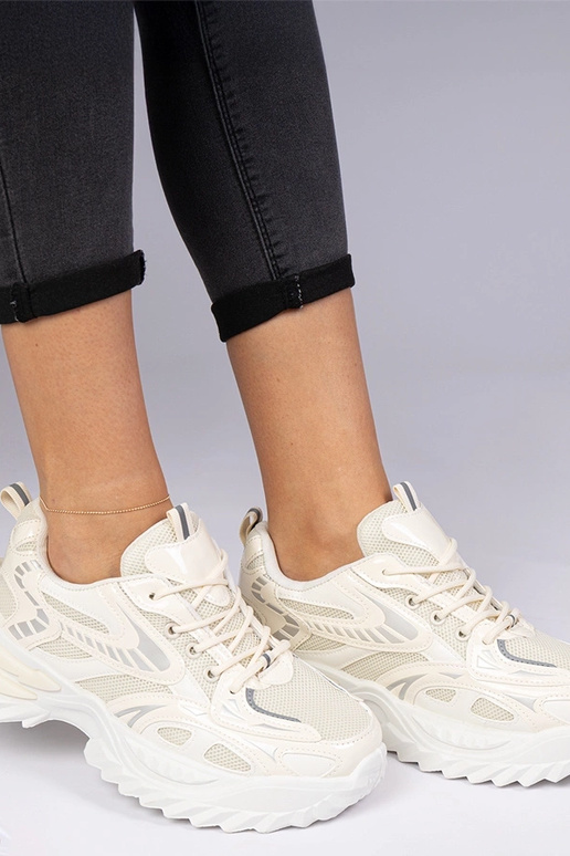 Zapatillas deportivas beige de suela...