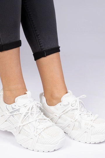 Zapatillas blancas estilosas de suela masiva Lukaro 2