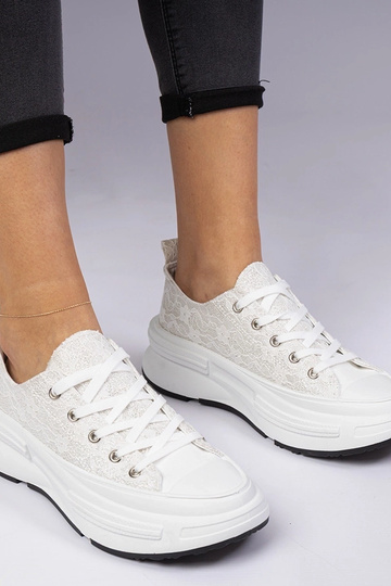 Zapatillas blancas de encaje para mujer Katerin