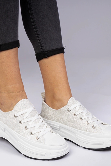 Zapatillas blancas de encaje para mujer Katerin 2