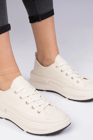 Zapatillas beige de material para mujer Katerin