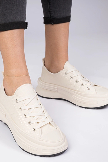 Zapatillas beige de material para mujer Katerin 2