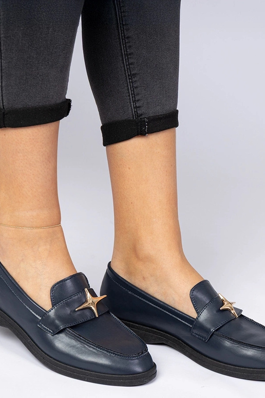 Mocasines para mujer azul marino con...