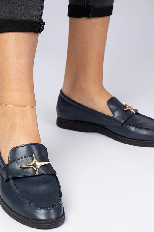 Mocasines para mujer azul marino con...