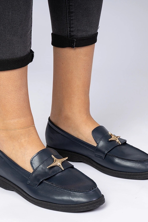 Mocasines para mujer azul marino con...