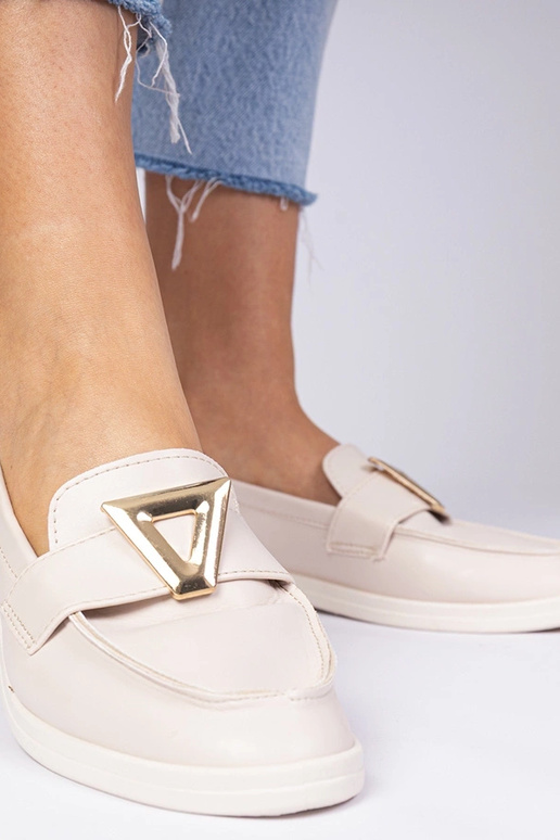 Mocasines para mujer beige con adorno... Mocasines para mujer beige con adorno...