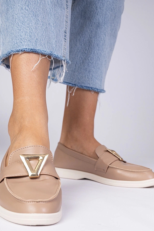 Mocasines para mujer beige oscuro con...