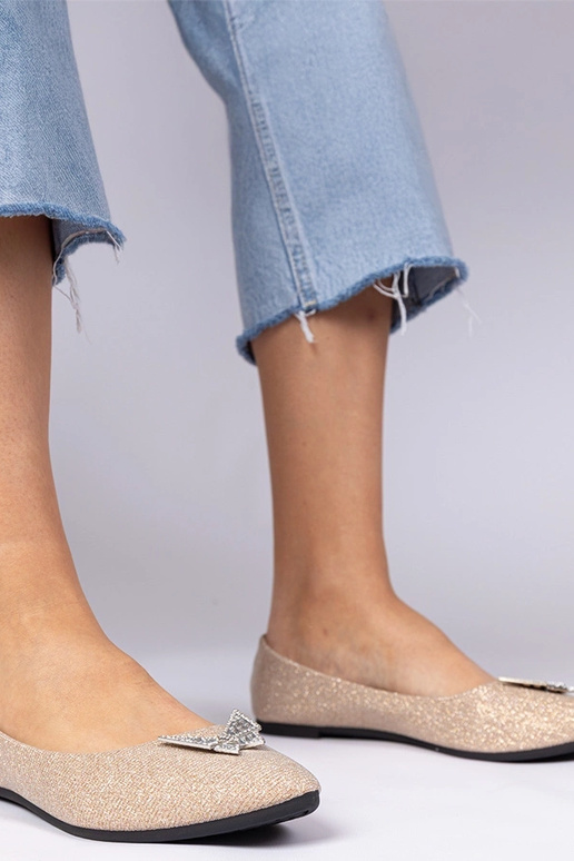 Bailarinas champán para dama con... Bailarinas champán para dama con...