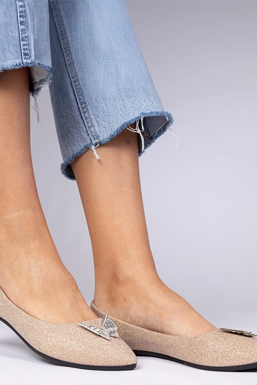 Bailarinas champán para dama con... Bailarinas champán para dama con...