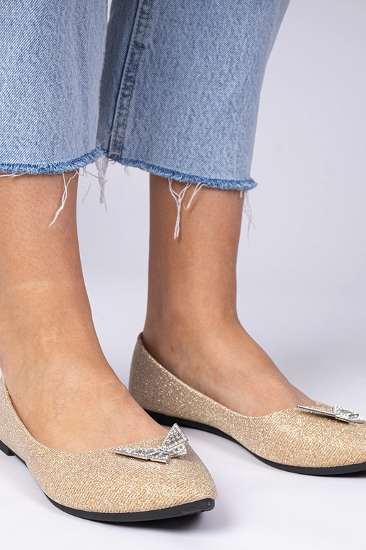 Bailarinas doradas para dama con... Bailarinas doradas para dama con...
