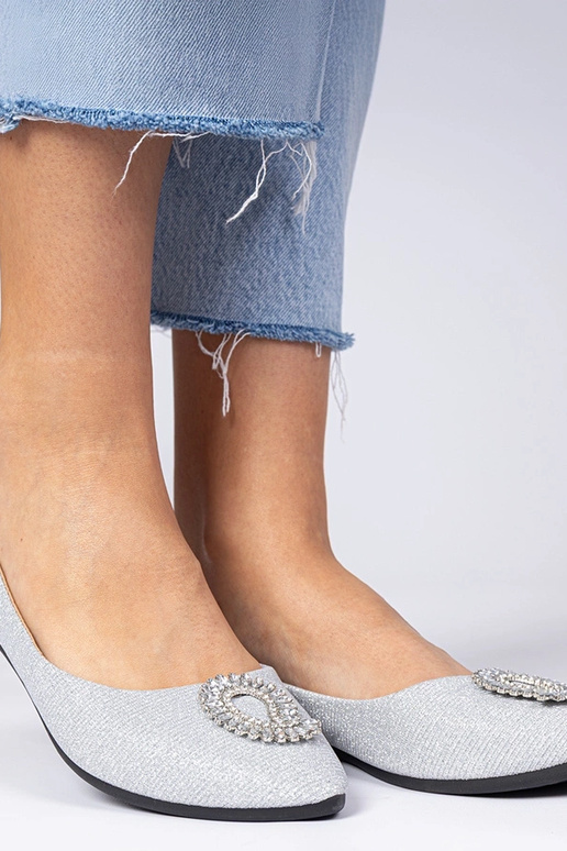 Bailarinas plateadas para dama con... Bailarinas plateadas para dama con...