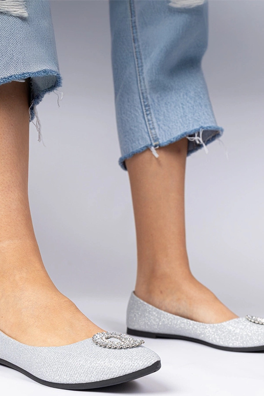 Bailarinas plateadas para dama con... Bailarinas plateadas para dama con...
