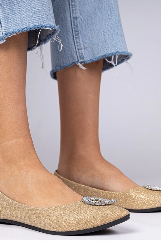 Bailarinas doradas para dama con... Bailarinas doradas para dama con...