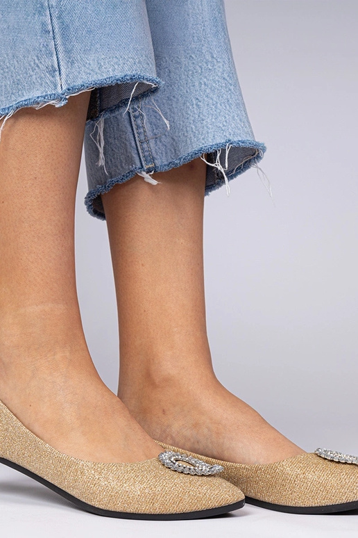 Bailarinas doradas para dama con... Bailarinas doradas para dama con...