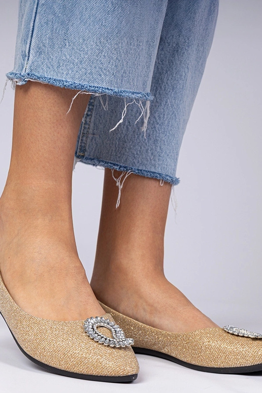 Bailarinas doradas para dama con... Bailarinas doradas para dama con...