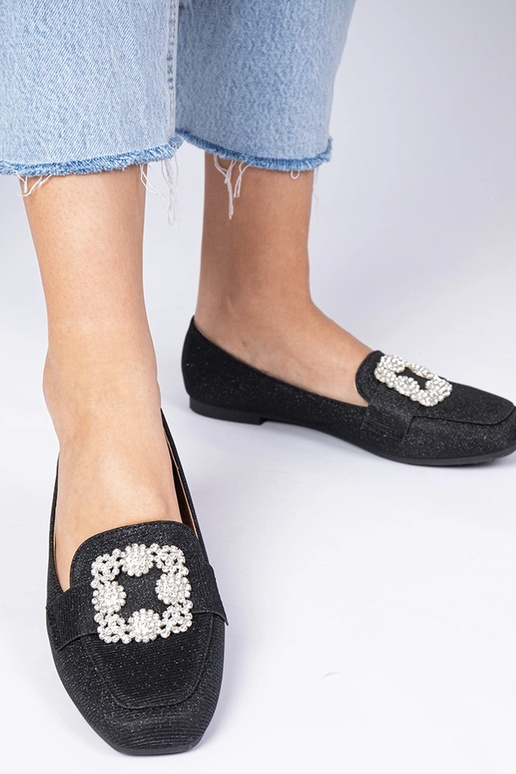 Mocasines negros con glitter y... Mocasines negros con glitter y...