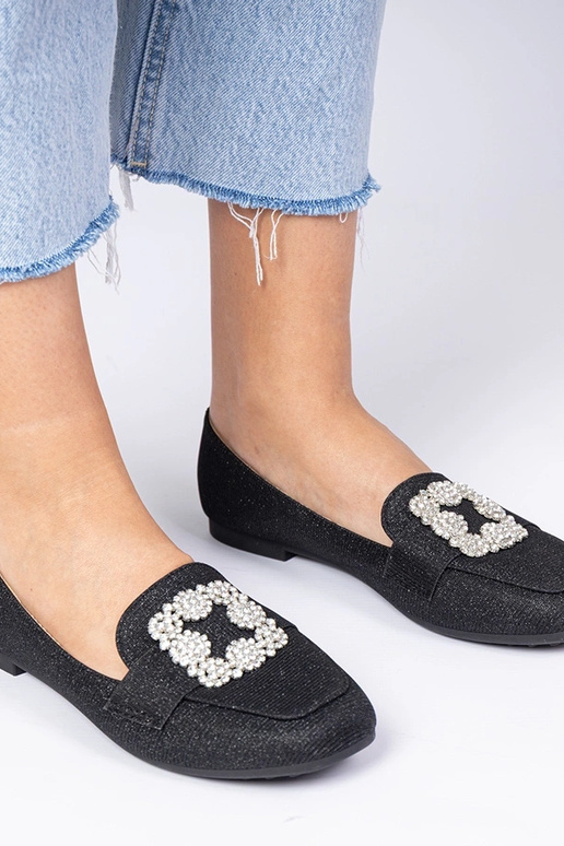 Mocasines negros con glitter y... Mocasines negros con glitter y...