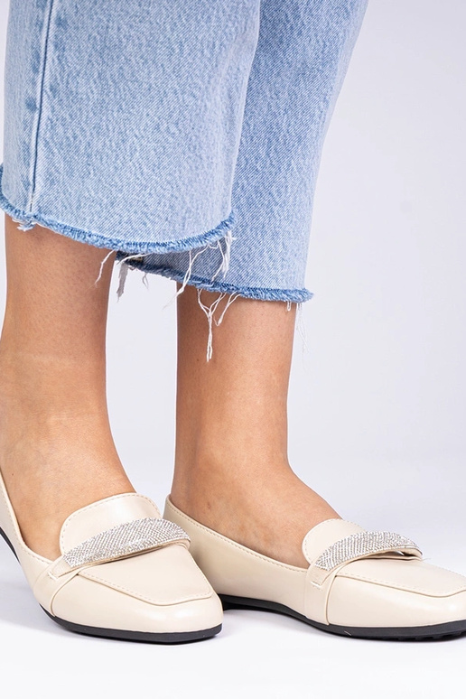 Mocasines para mujer beige con...