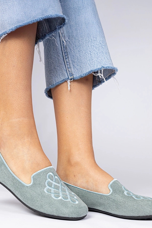 Bailarinas verdes de gamuza con...