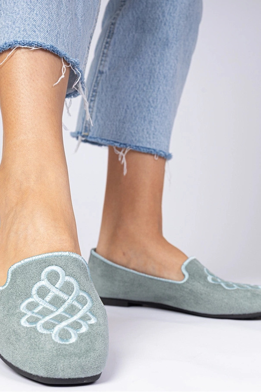 Bailarinas verdes de gamuza con...