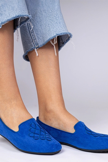 Bailarinas azules de gamuza... 2