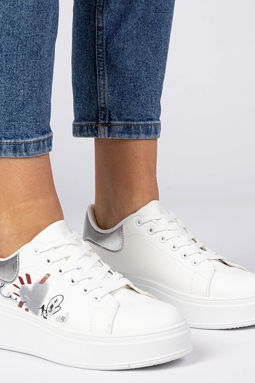 Zapatillas blanco plateadas...