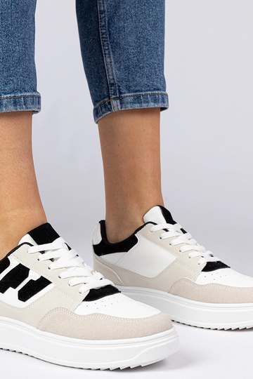 Zapatillas blancas y negras para mujer Lavria