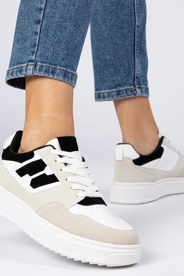 Zapatillas blancas y negras para mujer Lavria 2