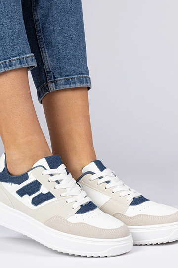 Zapatillas blancas y azules para mujer Lavria