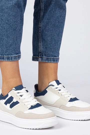 Zapatillas blancas y azules para mujer Lavria 2