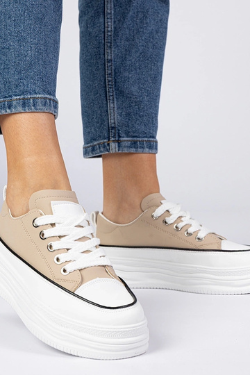 Zapatillas beige para mujer con plataforma alta Selina 2