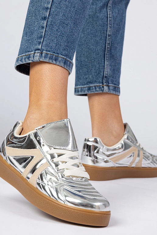 Zapatillas plateadas para dama de...