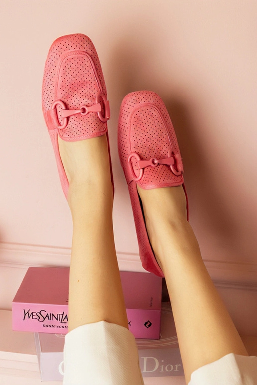 Mocasines perforados de mujer rosas... Mocasines perforados de mujer rosas...