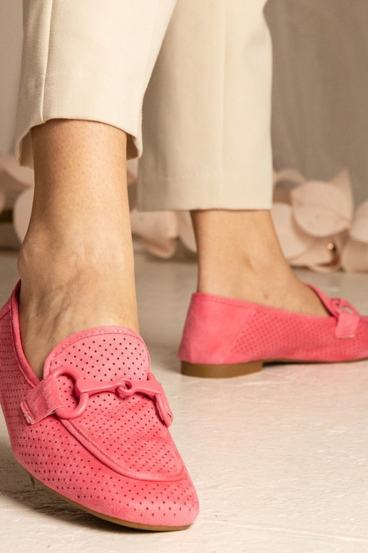 Mocasines perforados de mujer rosas... Mocasines perforados de mujer rosas...