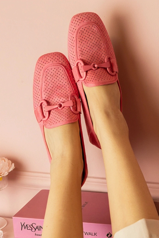 Mocasines perforados de mujer rosas... Mocasines perforados de mujer rosas...