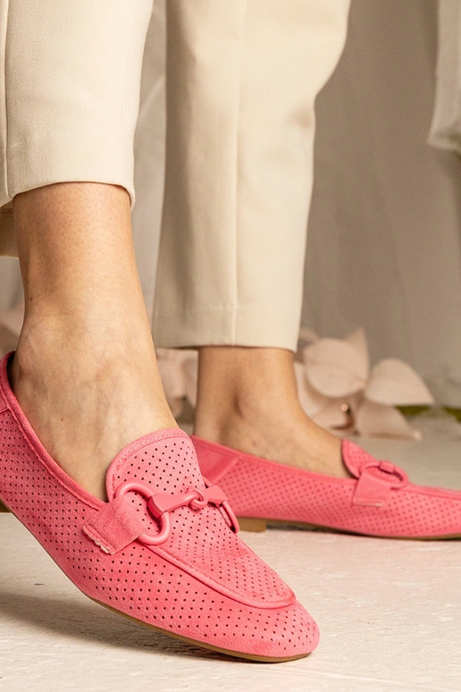Mocasines perforados de mujer rosas... Mocasines perforados de mujer rosas...