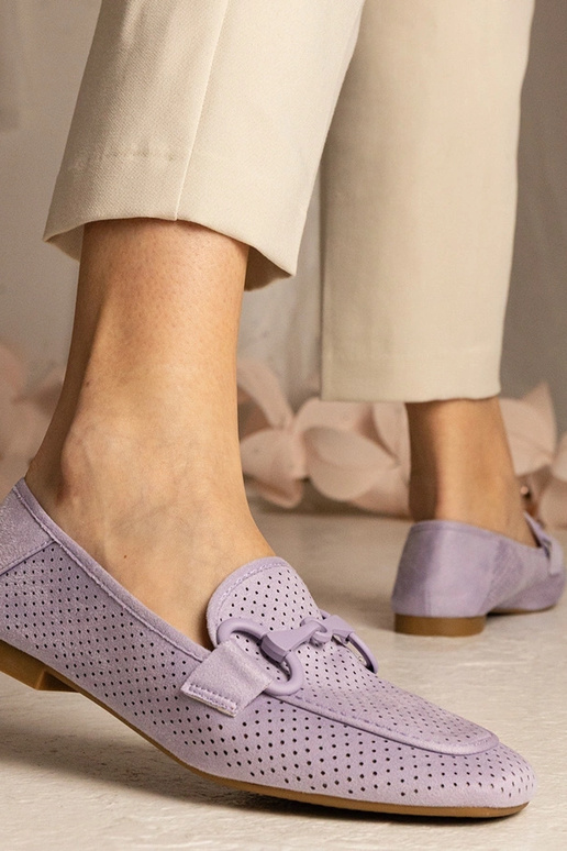 Mocasines perforados de mujer morados...