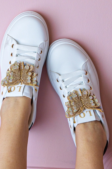 Zapatillas bicolor con mariposa de circonitas Kariba 2