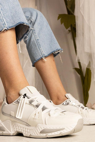 Zapatillas blancas para mujer con suela gruesa Balika