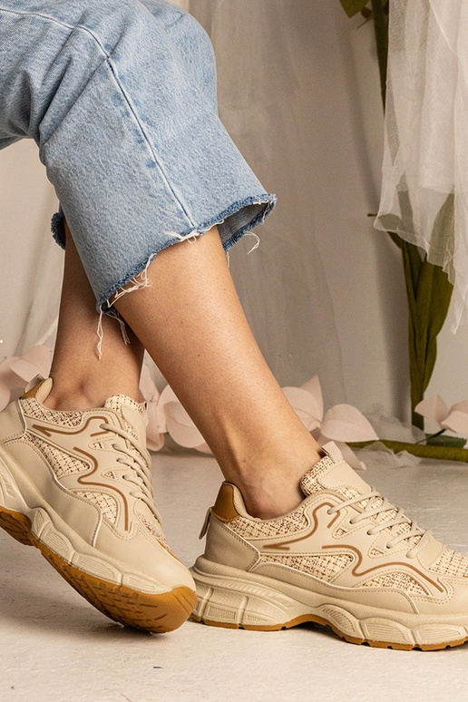 Zapatillas deportivas beige para...