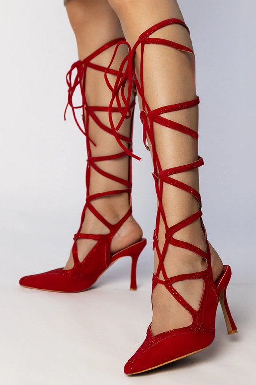 Merlin, sandalias rojas de tacón para...